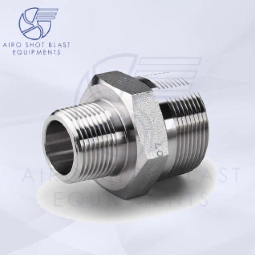 SS HEX NIPPLE 25X15 MM